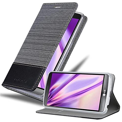 Cadorabo Funda Libro para LG G3 en Gris Negro   Cubierta Proteccíon con Cierre Magnético, Tarjetero y Función de Suporte   Etui Case Cover Carcasa