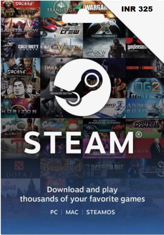 Steam Wallet Gift Code INR 325 Steam Wallet PC Code (PC/MAC Code Only) (B0CBZJ653T) Amazon Price History, Amazon Price Tracker