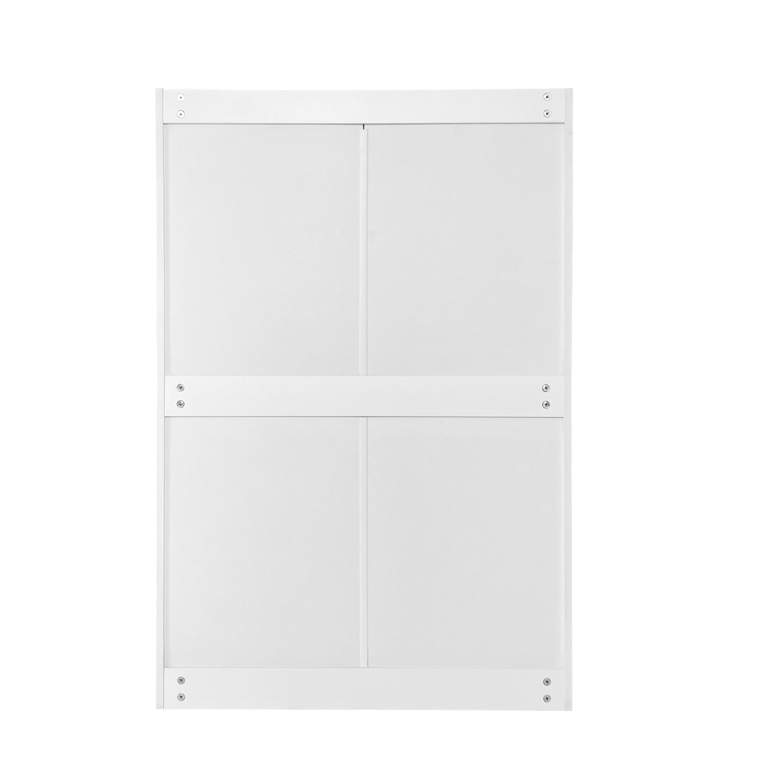 Cómoda de Zapatos con Zapatero Giratorio, compuesta por Tres Grandes Puertas abatibles y Dos cajones. Zapatero de Madera y estantería para Zapatos (White + Particle Board)
