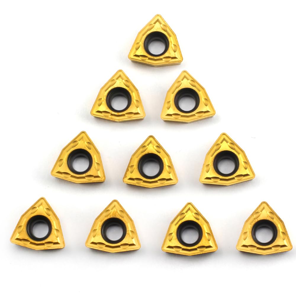 OSCARBIDE Carbide Turning Inserts WCMT06T304(WCMT32.51),WCMT Inserts CNC Lathe Replacement Carbide Inserts Cutters for Indexable Lathe Turning Tool Holder,10 Pieces/Pack