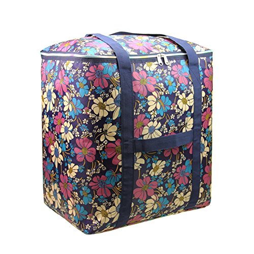 Holiberty Oversized Waterproof Storage Bag Foldable Travel Duffel Cargo Jumbo Bag Garment Closet Storage Organizer Comforter Quilt Bedspread Pillow Luggage Moving Tote Space Saving Laundry Bag