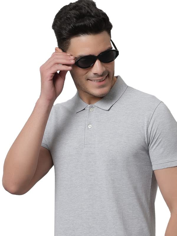 Image of Cantabil Men's Solid Regular Fit T-Shirt