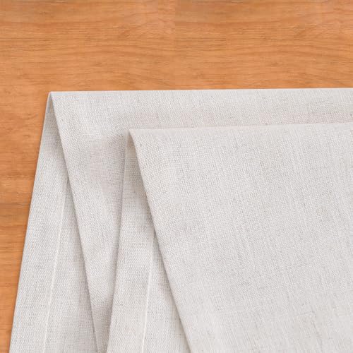 Wracra Off White Linen Table Runner 230cm Long Machine Washable Rustic Farmhouse Table Runner for Dining Holiday Parties and Everyday Use(Off White, 230cm) - Image 4