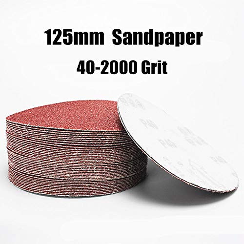 WHLEHL carta vetrata 20pcs 125 mm disco abrasivo levigatura carta abrasiva carta abrasiva disco # 20 - # 2000 utensili abrasivi per levigatrice a grana fine, A2000