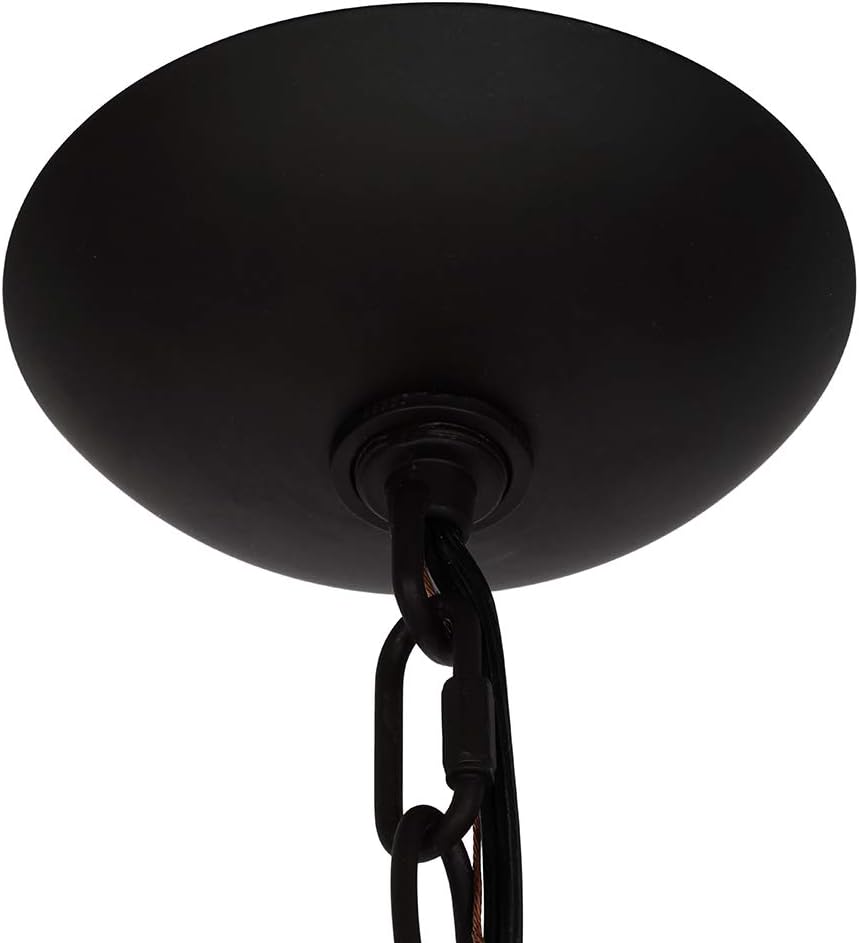Exclusive Amazon Brand – Ravenna Home Classic Glass Semi-flush Mount Light Pendant, Bulbs Included, 9.75H, Dark Bronze