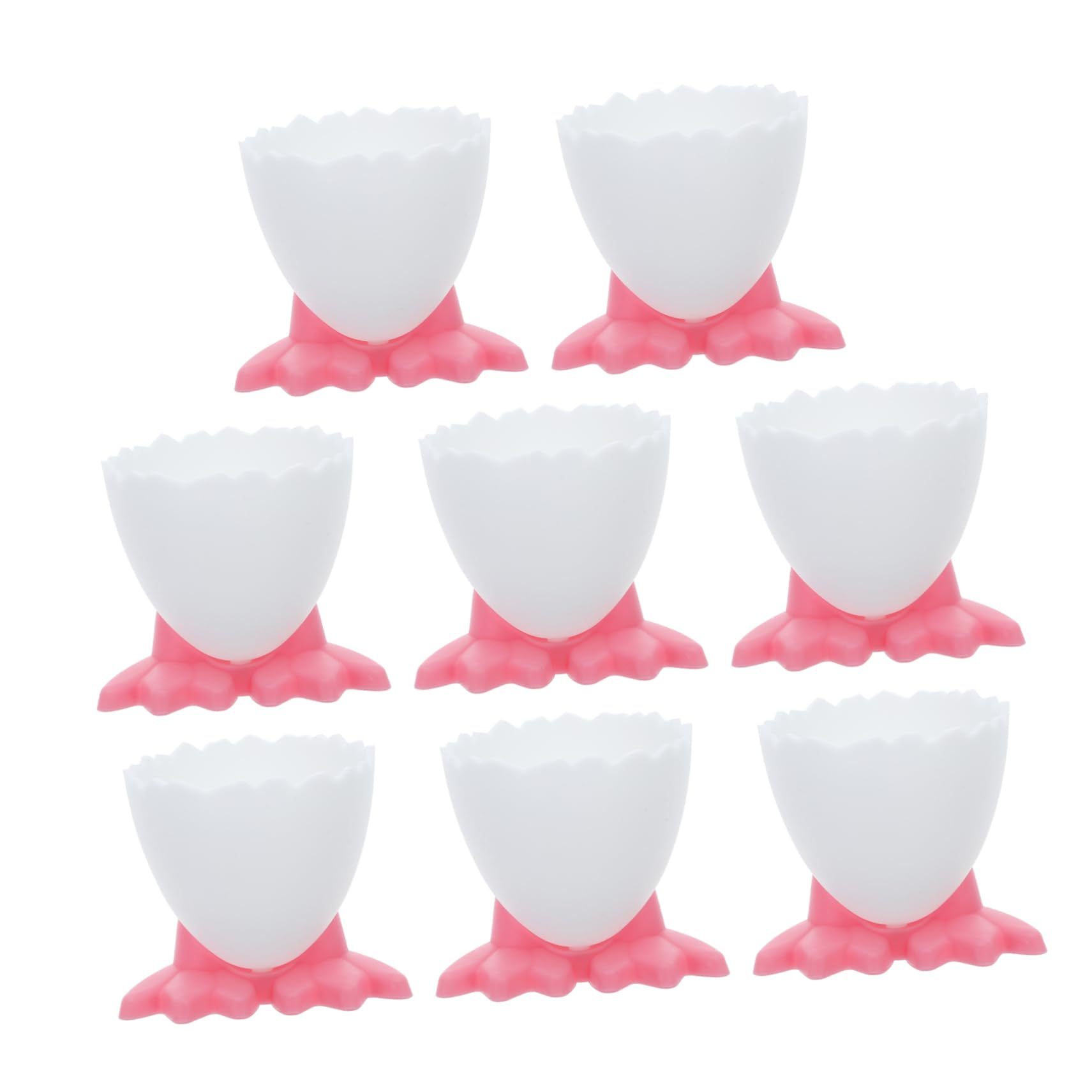 SOLUSTRE Cute Plastic Egg Cups Holder 8 Pack for Soft Boiled Eggs Foot Design Easy to Clean for Boys and Girls's Breakfast