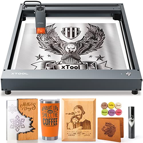 xTool D1 36w Higher Accuracy Laser Engraver, 5w-7.5w Laser Cutter and Engraver Machine, Laser Engraving Machine Support LightBurn, Laser Engraver for Wood and Metal, Vinyl, Acrylic, Paper(17 x15.98 )