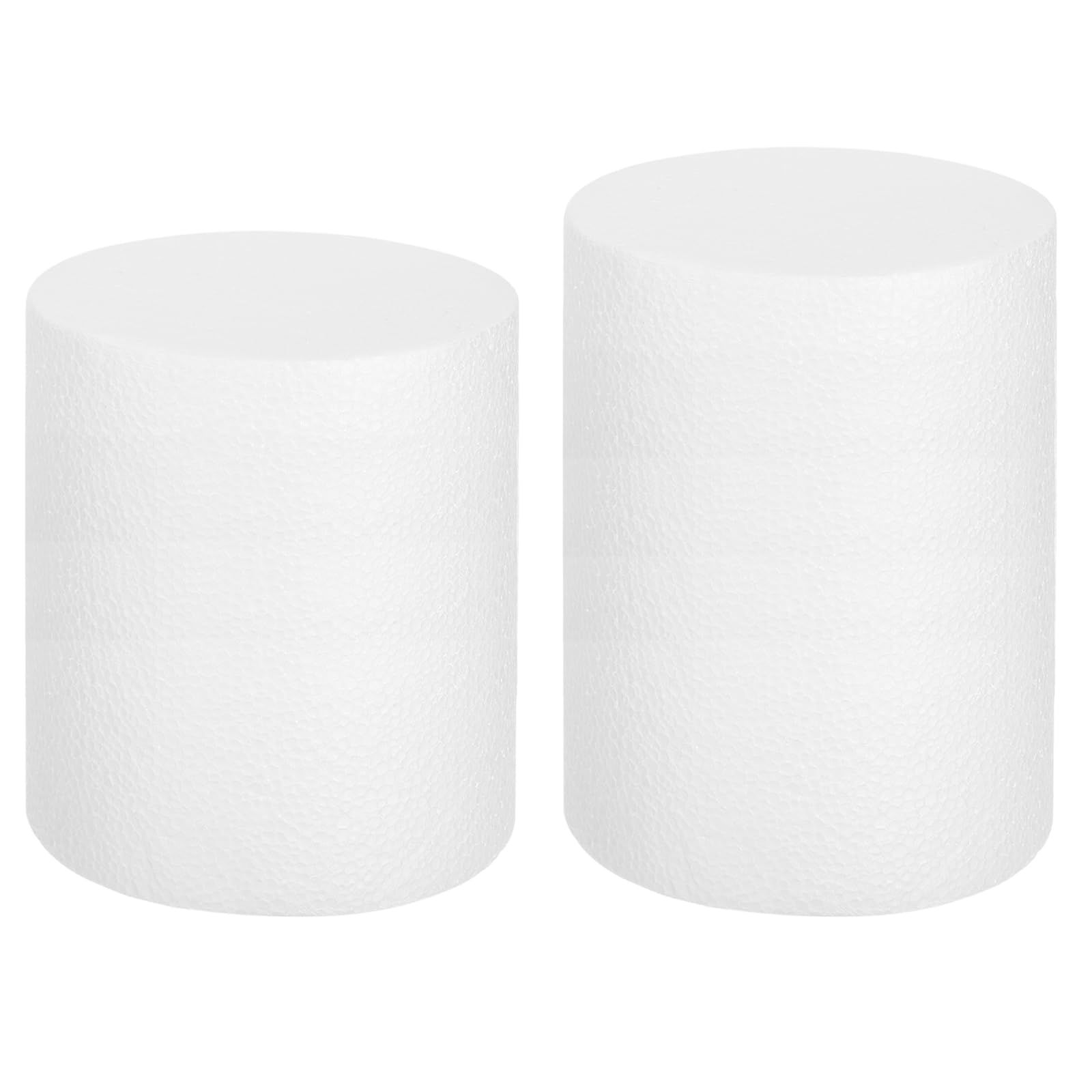 sourcing map Round Foam Cake Dummy, 6"x 5",6"x 6" White Fake Cake Circles Dummies Decorating Display for Wedding Birthday Party Cakes Decoration Crafts and Window Displays， 2Pcs
