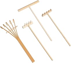 cobee Lot de 4 mini outils de jardin zen - Mini râteau à sable zen - Râteau à sable zen - Pour la maison, le bureau, la table, la maison de poupée