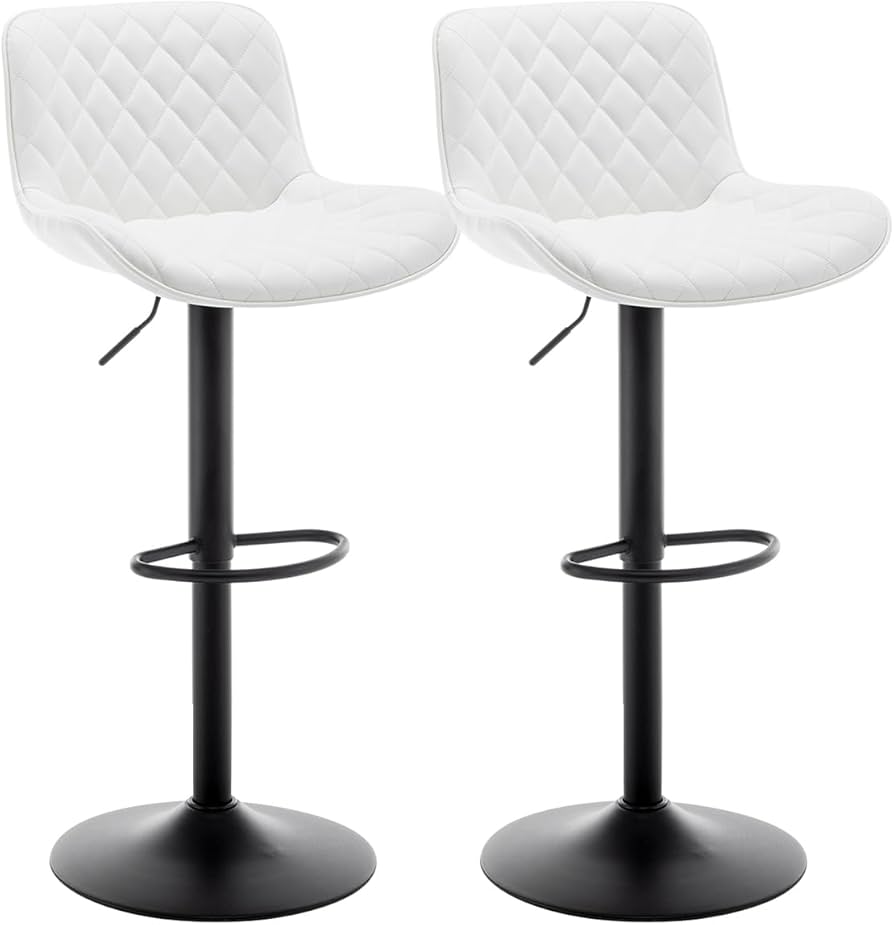 ガス圧昇降式　カウンターチェア2脚セット Amazon｜カウンターチェア 2脚セット、ガス圧昇降式、座面360°回転 PU