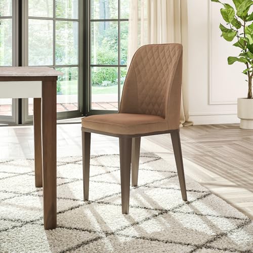 Image of Wakefit Venza Metal Dining Chair - Napoli Tan