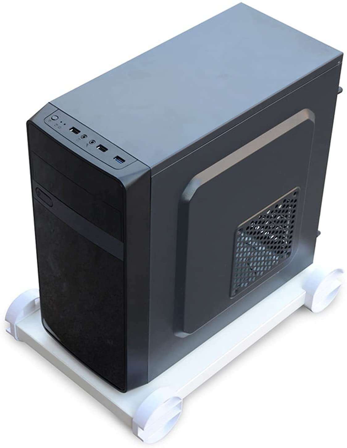 Supporto per CPU Supporto per CPU Supporto per carrello PC, Carrello porta PC desktop, Supporto per torre PC Carrello da pavimento con ruote sotto la scrivania, (Bianco) Supporto per torre computer