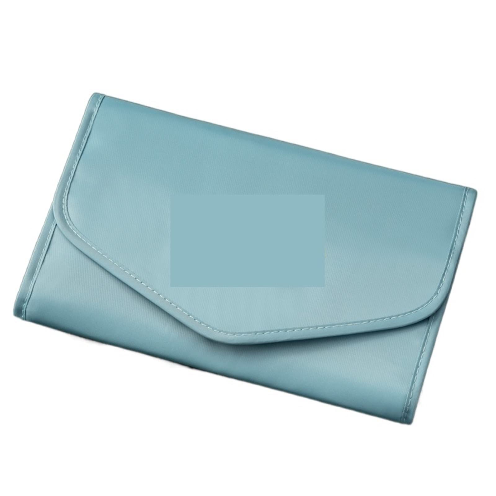 JINGYAN Storage Boxes Travel Jewelry Organizer Portable Folding Bag Storage Bags Necklace Earrings Rings Case Multifunction(Blue)