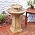 Sunnydaze 28-Inch Beveled Flower Outdoor Water Fountain - 2-Tier Backyard Water Feature & Bird Bath for The Patio or Yard