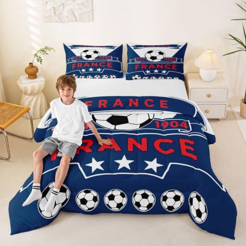 Image of Feelyou Football Soccer Comforter Set Full Size Bedding Set
