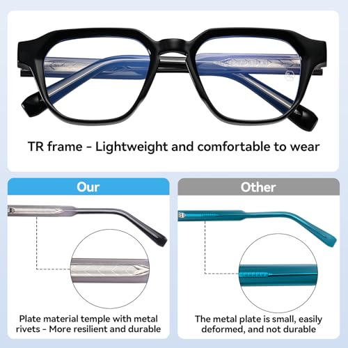 Image of Dollger Blue Light Glasses for Women Men Computer Glasses Square Blue Light Blocking Glasses