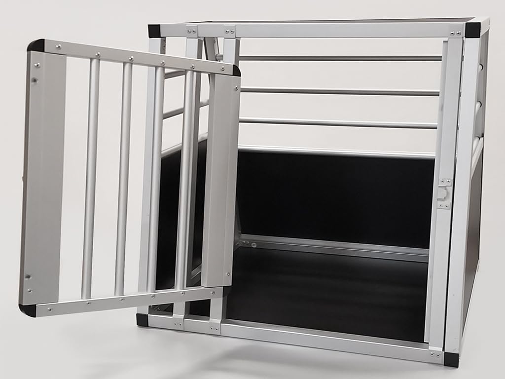 NK Transportín Perro Coche - Jaula para Perro con con Puerta y Cerradura, Ligera y Resistente, Diseño Compacto, Montaje Rápido y Sencillo, Fácil de Limpiar, Espacioso y Cómodo, Tamaño S
