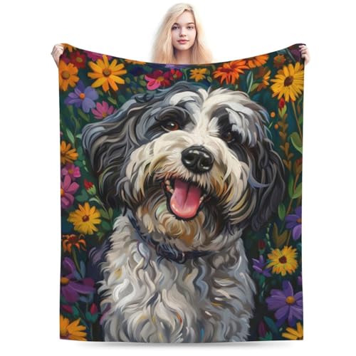 Qycazzw Cute Havanese Blanket Gifts for Women Girls Kids Dog Lovers, Puppy Flannel Blankets, Warm Cozy Soft Throw for Bedroom, Camping, Couch, Decor 50x60 in