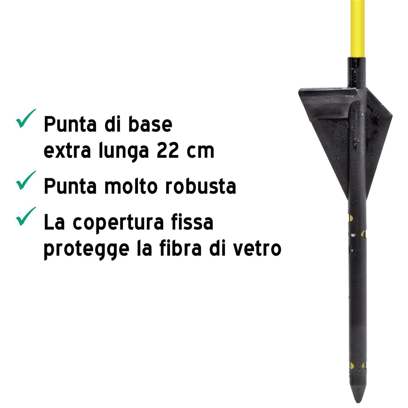 VOSS.farming 10 pz. Pali in Fibra di Vetro, Lunghezza 155 cm, a Punta Singola Lunga, ovali, per recinzioni elettriche