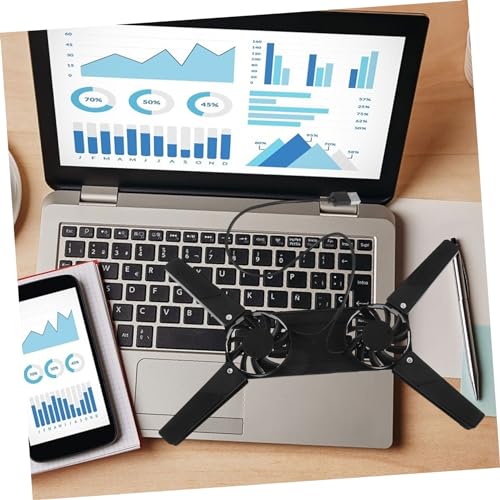 Base refrigeradora para laptop gamer con flujo de aire mejorado, altura ergonómica para uso cómodo, diseño duradero, compatible con laptops, color negro miniatura 6