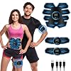 SHENGMI ABS Toning Training Belt, Ab Machine Abdominal Toner Training Toning Belt Workout Portable Fitness Equipment for Arm,Leg Blue