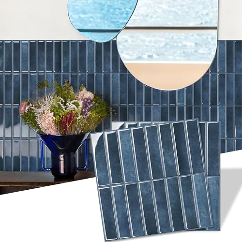VIVIDCOZYTILE 10 Sq.Ft Peel and Stick Backsplash Navy Blue, 3D