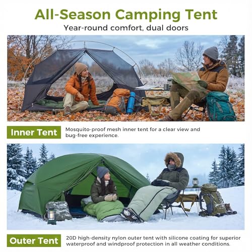 Carpa y colchoneta aislante para camping ultraligera 4 estaciones miniatura 5