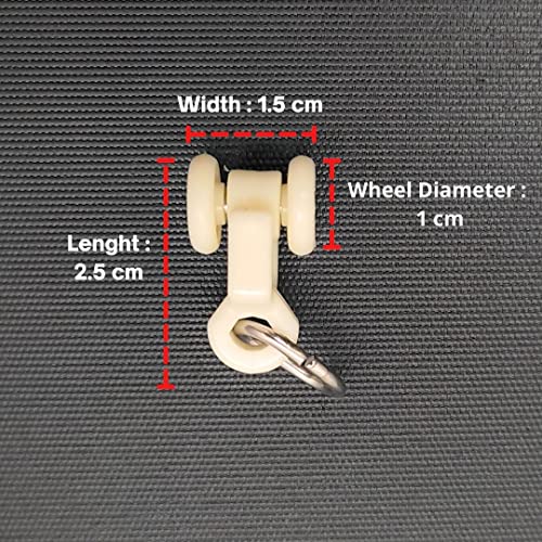 Image of FAPBADRI Heavy Plastic Runners with Wheels for Curtain Channel /Track, Ivory Colour, 50 Pieces