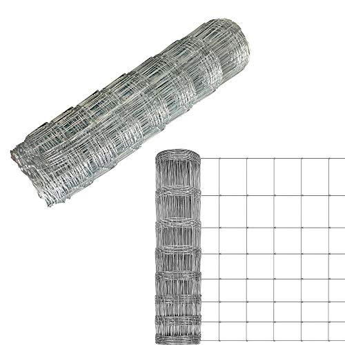 EFAN L8/80/15 Stock Fencing Hot Dipped Galvanized Wire Mesh Garden Farm Paddock Boundary Fence Livestock Fence for Pig Sheep Deer Cow Horse, 1.8mm Wire Diameter, 80cm x 50m