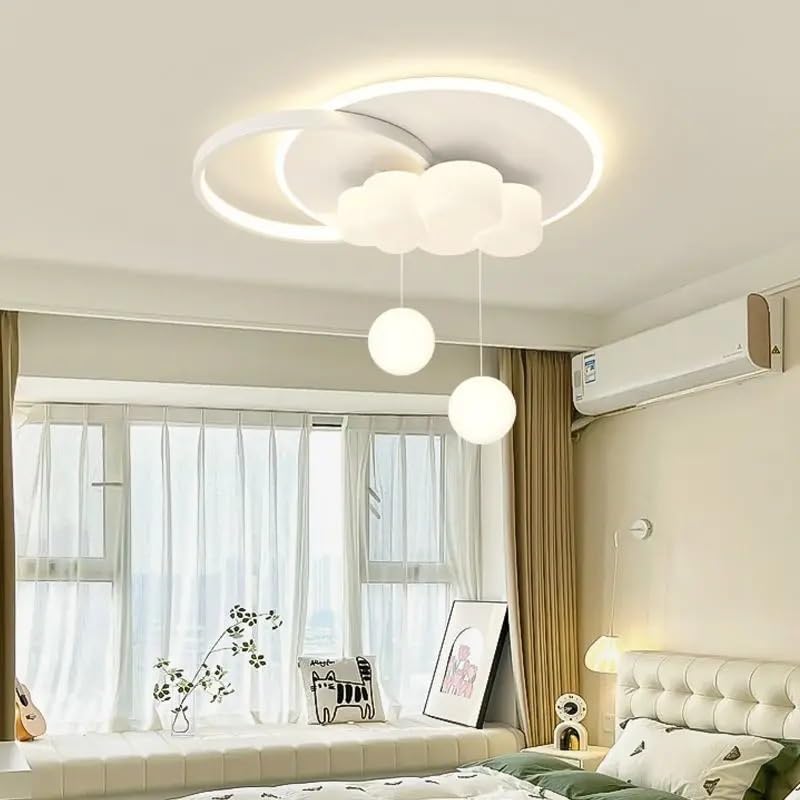 Plafonnier nuage blanc 50cm dimmable pour chambre et salon moderne