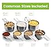 Spring Chef Stainless Steel Measuring Cups Set of 7 with Pour Spout - Nesting Kitchen Tools with Easy Read Markings to Measure Dry or Liquid Ingredients - Metal Measuring Cups for Baking & Cooking