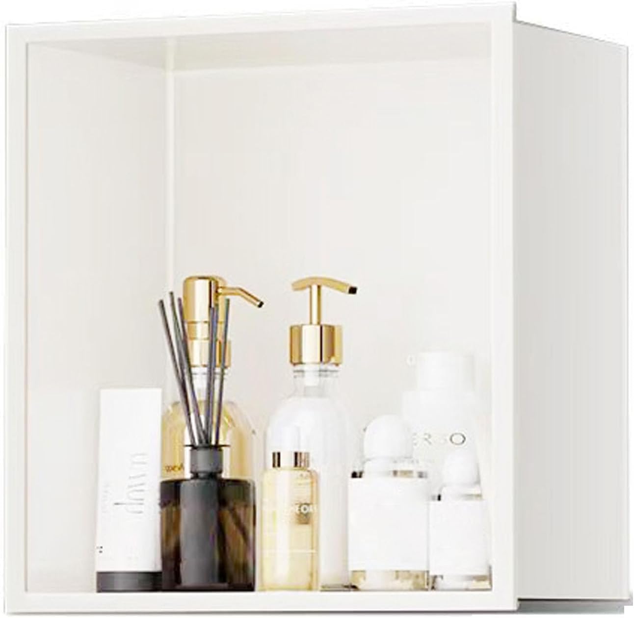 MYUYEE Stainless Steel Shower Niche - Recessed Storage Cubby For Shampoo, Soap, Toiletries (White)