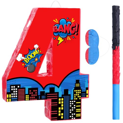 Capoda Spider Piñata Number 4 Bundle with Blindfold Birthday Party Decor