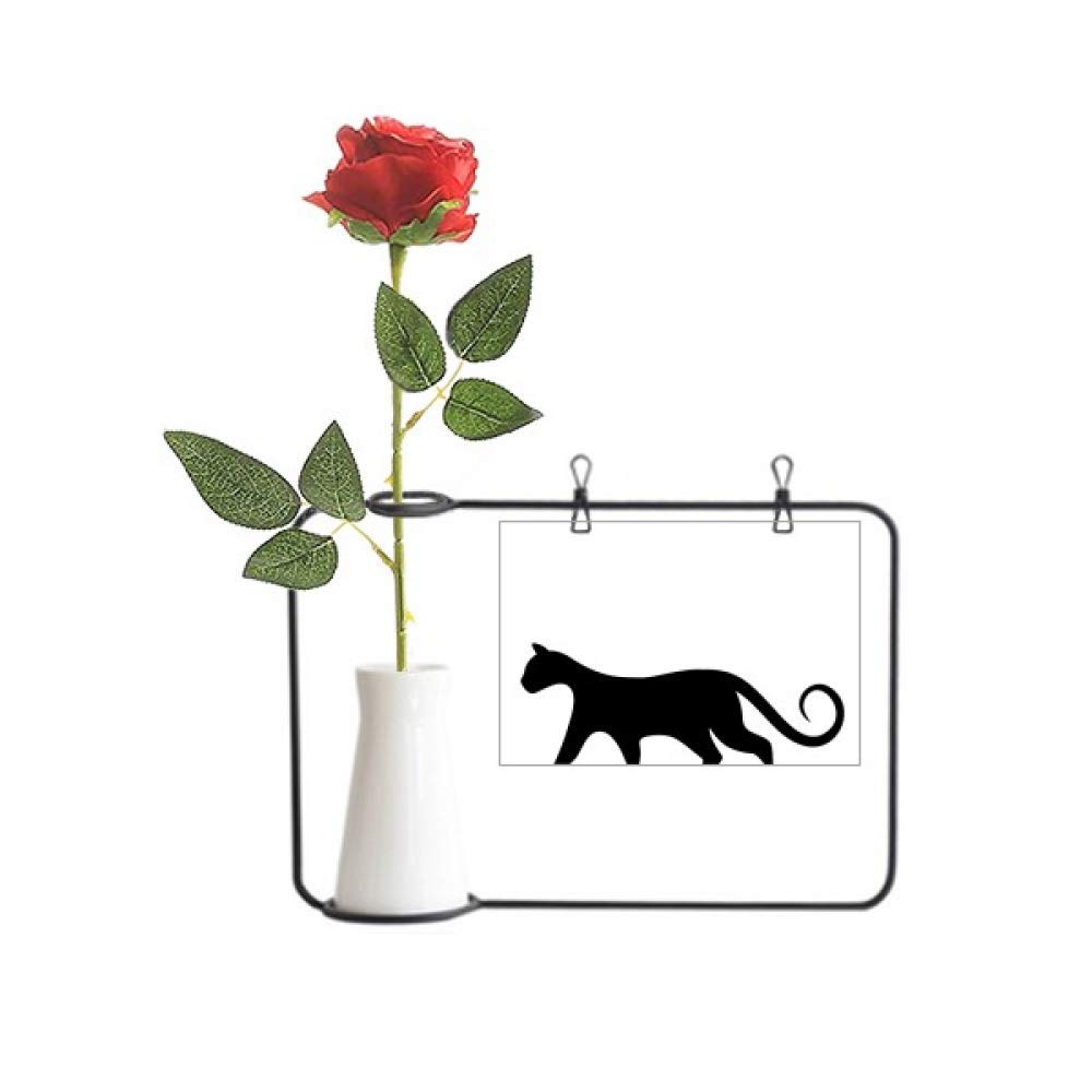 Vase suspendre rose artificielle chat noir le cadeau poetique ideal