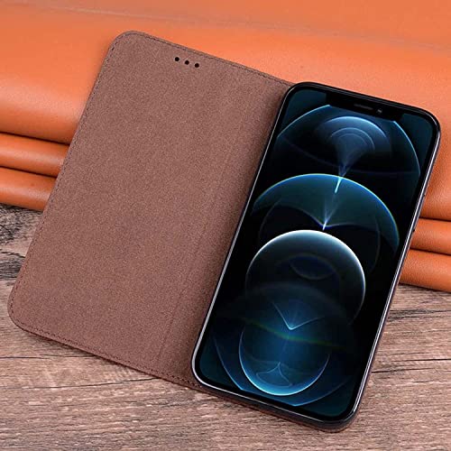 Étui pour iPhone 13 cuir véritable antichoc housse folio aimantée - 4