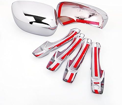 Miniatura 4 de Juego de cubiertas cromadas para manija de puerta lateral y espejo retrovisor compatible con Dodge Magnum y Chrysler 300C 2005-2008