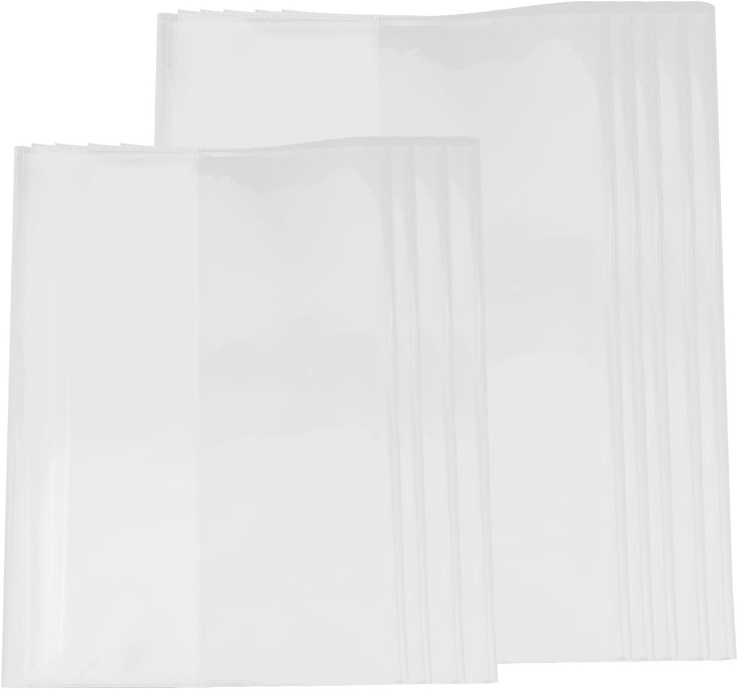 STOBOK 20Pcs Transparent Book Covers for Textbooks Softcover Protective Sleeves Clear Plastic Self-Adhesive Book Wrapping Film for Students Exercise Notebooks