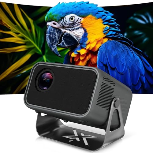 Beamer 4K Heimkino mit 500 ANSI Lumen, Native 1080P, unterstützt 4K, Auto Fokus und Trapezkorrektur, WiFi 6 und Bluetooth 5.0, Smart Beamer 4K für Schlafzimmer und Heimkino