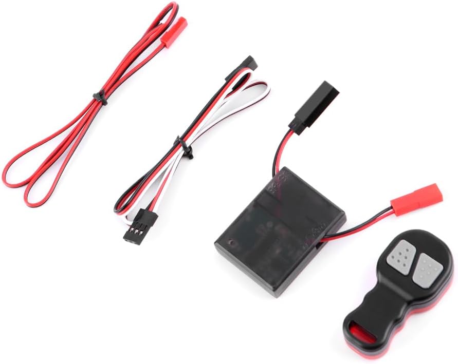 GLOBACT 1/10 RC Wireless Winch Remote Controller & Receiver Replacement Kit for Axial SCX10 90046 TRX4 Tamiya RC4WD HPI Redcat 1/10 RC Crawler Upgrade