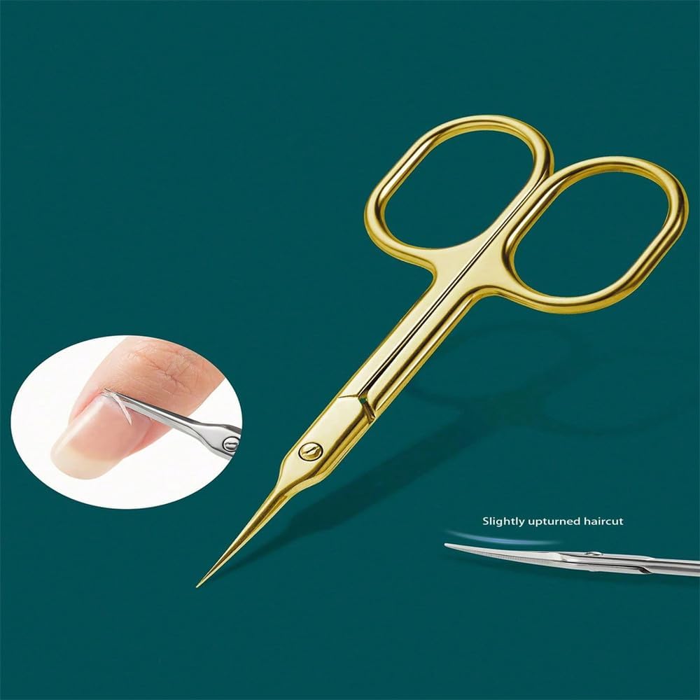 1 Piece Stainless Steel Straight Head Grooming Scissors for Facial Hair, Manicure, Nails, Beard, Eyebrows, Eyelashes, Cuticles,Silver,1PCS