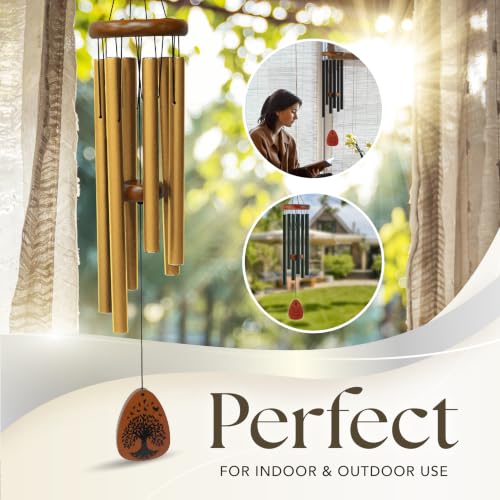 Image of Memorial Wind Chimes Gifts, Sympathy Gift Baskets, Bereavement Gift Idea, Grief, Sympathy Gifts for Loss of Loved One Husband Wife, Miscarriage Gifts for Mothers - Gold
