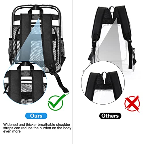 Clear Backpack, Large Backpack,Heavy Duty Sturdy Shape Transparent Backpack, Laptop Backpack,See Through Backpacks For Work,Travel,Security,Festival(A-Clear) #TOP2
