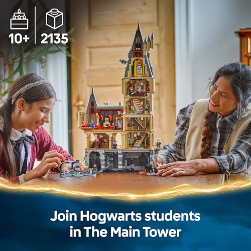 LEGO Harry Potter Hogwarts Castle: The Main Tower - Interactive Castle Toy with Modular Flying Key & Wizard Chess Rooms, plus 12 Minifigures - Gift for 10+ Year Old Boys, Girls & Adult Fans 76454