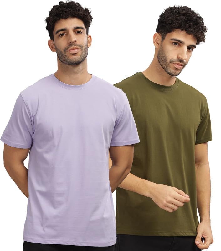 Image of XENOVAURBAN Unisex Regular Cotton Combo of 2 Solid Color Tshirt
