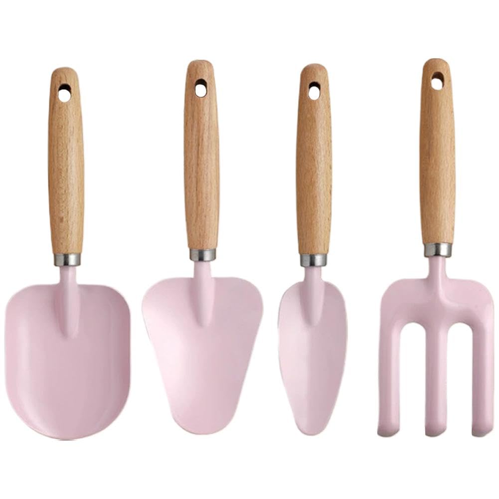 Kids Gardening Tools Set with Sturdy Wood Handles,Children Garden Shovels and Hand Ed Rounded For Boys Girls Rake and