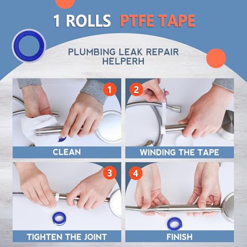 Teflon Tape,PTFE Plumbers Tape,for Sealing,Plumbing,Sealant,Thread Seal for Shower Head,Water Pipe,Prevent Leakage,(1 Roll,1/2 Inch X 520 Inches). - Image 6