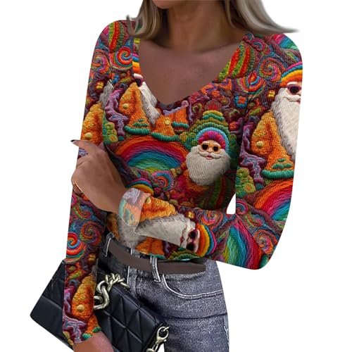 Generisch Weihnachtspulli Damen, Weihnachtspullover Mit Led, Xmas Wein...