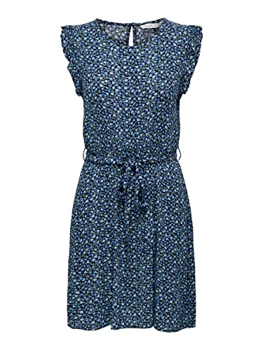 ONLY Damen Onlsophia Life S/L Short Dress WVN Noos, Night Sky/AOP:Ditsy...