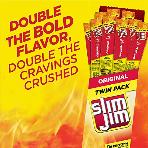 Slim Jim Giant Smoked Jerky Sticks, Original Flavor, 1.94 oz., 24-ct | High protein, 11g per stick; Original flavor twin pack; great for on-the-go & school snacks; perfect for road trips & camping - image 3