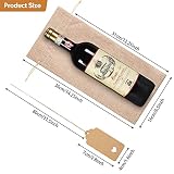 Homum 12Pcs Premium Burlap Wine Bags and 12Pcs Gift Tags, Reusable Wine Gift Bags with Drawstrings, Wine Bottle Bags, Wine Bags for Wedding, Birthday, Blind Tastings, Christmas, Travel,Party, Home Storage